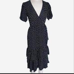 Knox Rose Navy Polka Dot Midi Dress